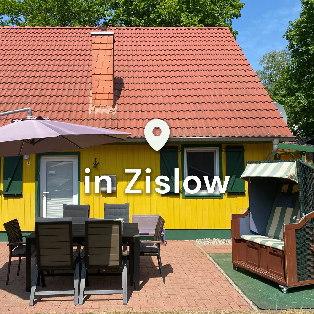 Ferienhaus in Zislow mit Terrasse, Strandkorb und Sitzgruppe am Plauer See